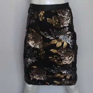 J.O.A. Floral Sequin Pencil Skirt - XS - NWT